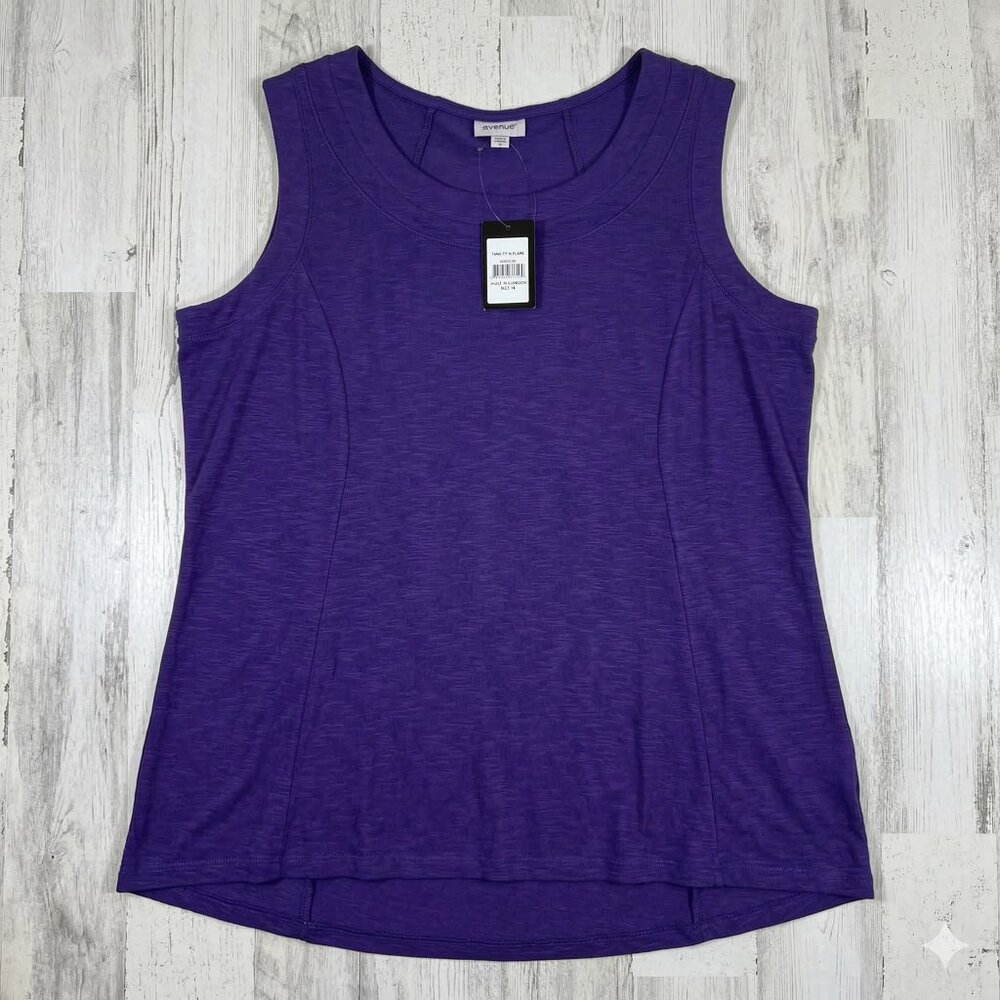 Avenue Violet Indigo Tank Sleeveless Fit N Flare Tunic Top Plus Size 18